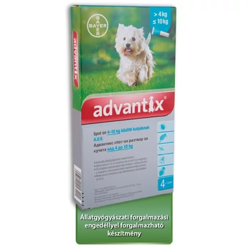 Advantix spot on 4-10 kg közötti kutyáknak AUV 4 x 1 ml