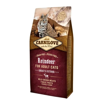 Carnilove Cat Adult Reindeer Energy &amp; Outdoor- Rénszarvas Hússal 6kg
