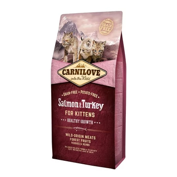 Carnilove Cat Kitten Salmon &amp; Turkey – Healthy Growth - Lazac és Pulyka Hússal 6kg