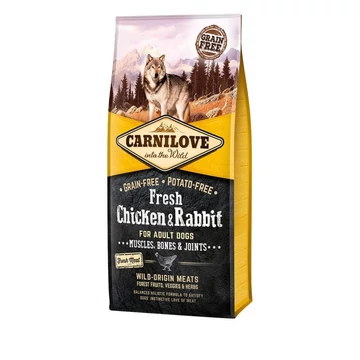 Carnilove Fresh Adult Dog Chicken &amp; Rabbit Muscles, Bones &amp; Joints- Csirke és Nyúl Hússal 12kg