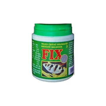 Fix 3 - teljesértékű díszhaltáp (zöld) kistestű halak részére (200ml)
