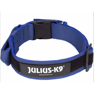 JK9 Color&amp;Gray nyakörv bizt.zárral, fogantyúval 50mm, nylon-kék CSOMAGOLT