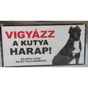 Kutyatábla - fém (cane corso ülő) 9x13cm