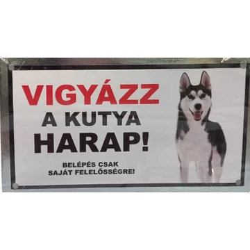 Kutyatábla - fém (husky) 9x13cm