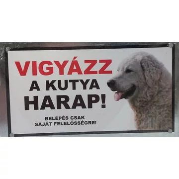 Kutyatábla - műanyag (kuvasz) 9x13cm