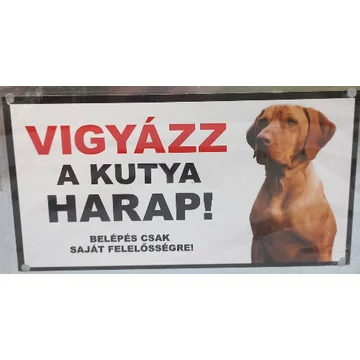 Kutyatábla - műanyag (magyar vizsla) 9x13cm