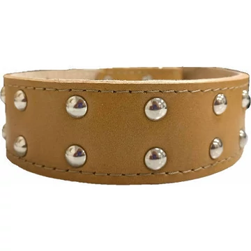 Nyakörv (bőr, veretes) kutyák részére (több féle színben) 40mm/70cm