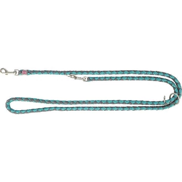 Trixie Cavo Leash - állítható, fonott póráz (aqua kék/grafit szürke) kutyák részére (L-XL) 2m/ø18mm