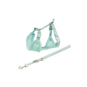 Trixie Junior Puppy Soft Harness with Leash - hám és póráz (menta) kölyök kutyák részére 26–34 cm/10mm, 2m