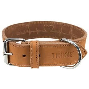 Trixie Leather Rustic - bőr nyakörv - barna (M) 38-47cm/40mm