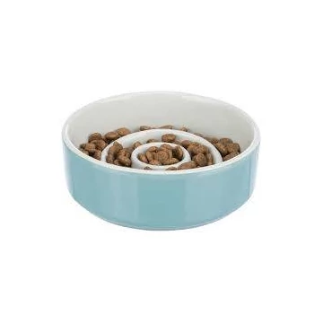 Trixie Slow feeding Ceramic Bowl - kerámia, evéslassító tál (szürke,kék) kutyák részére (0,9l /ø17cm)