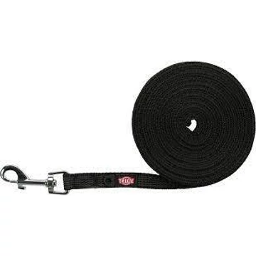 Trixie Tracking Leash, rubberized - nyomkövető póráz (fekete) kiképzéshez (S-M) 10m/15mm