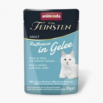 Animonda Vom Feinsten Adult (Raffinesse in Jelly) alutasakos csirke+sárga tőkehal - Felnőtt macskák részére (85g)
