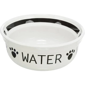 Trixie Replacement ceramic bowl &quot;Water&quot; - csere kerámia tál (fehér,fekete, WATER felirattal) 24642-es szetthez ( Ø20cm)