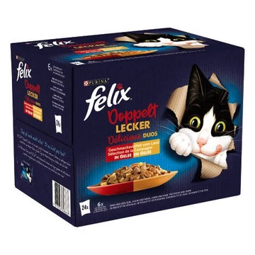Felix Fantastic Duo - Házias válogatás (marha,csirke,bárány,pulyka) aszpikban (24x85g)