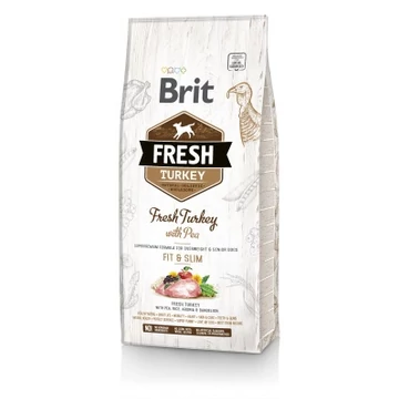 Brit Fresh Overweight & Senior Dogs Fit & Slim - Pulyka és borsó 2.5 kg