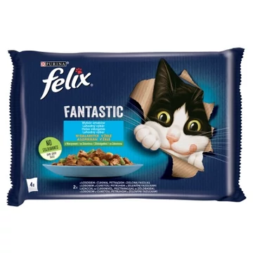 Felix Fantastic Halas Válogatás lazaccal, pisztránggal és zöldségekkel 4 x 85 g
