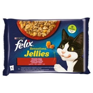 Felix Sensations Jellies Házias Válogatás marhával, csirkével 4 x 85 g