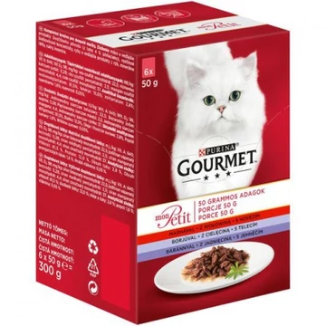 Gourmet Mon Petit nedves macskaeledel - húsos 6 x 50 g