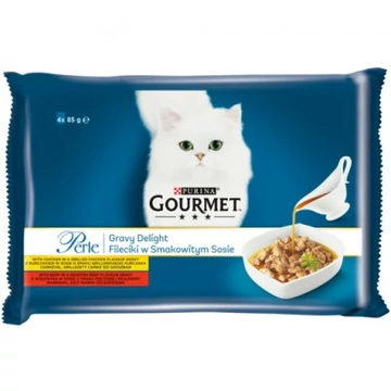 Gourmet Perle Gravy Delight csirke és marha 4 x 85 g