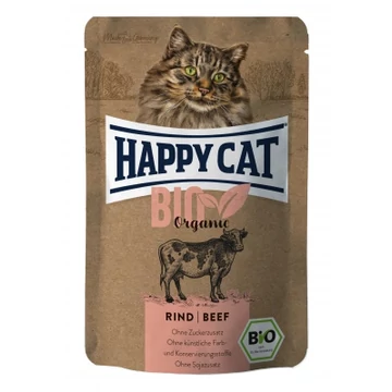 Happy Cat Bio Organic alutasakos eledel - Marha 85 g