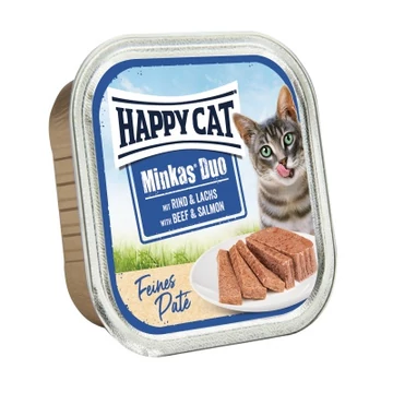 Happy Cat Minkas Duo - marha és lazac pástétom 16 x 100 g