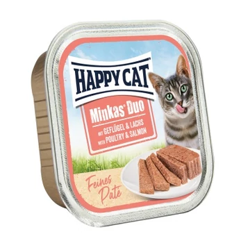 Happy Cat Minkas Duo - szárnyas és lazac pástétom 16 x 100 g