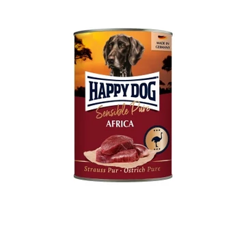 Happy Dog pur konzerv strucc ízesítésű nedves állateledel felnőtt kutyák számára 6x400 g 400 g