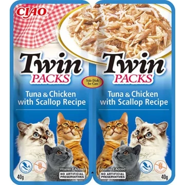 Inaba Cat Churu Twin Packs - tonhal-csirke-fésűkagyló 2 x 40 g