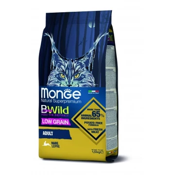 Monge BWild Low Grain Adult száraz macskatáp - vadnyúl 1.5 kg
