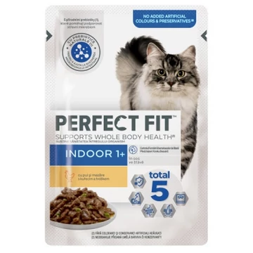 Perfect Fit alutasak csirke-borsó ízesítésben benti macskák részére 80 g