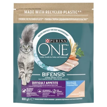 Purina One Bifensis Difficult Appetite száraz macskaeledel - tőkehal, pisztráng 800 g
