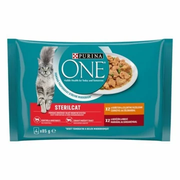 Purina ONE Sterilcat csirkével és marhával macskaeledel 4 x 85 g