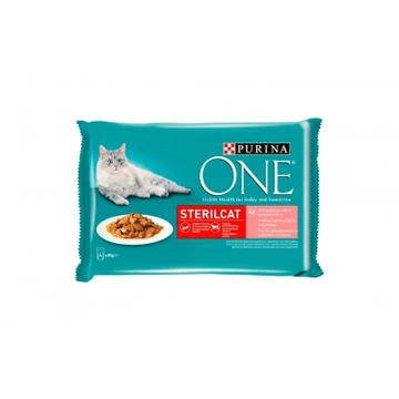 Purina ONE Sterilcat lazaccal és répával nedves macskaeledel 4 x 85 g