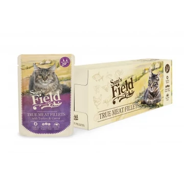 Sam's Field nedves állateledel macskák részére pulyka-répa ízesítéssel 24X85g 30 ml