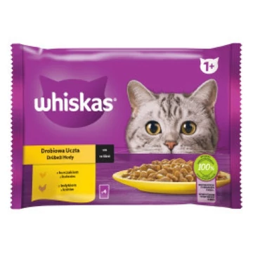 WHISKAS alutasakos  4-pack szárnyas válogatás mártásban 4*85g eledel macskák részére 85 g