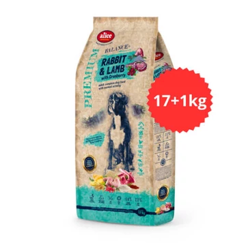 alicePROFESSIONAL 17+1kg Adult Balance+ Rabbit&Lamb with Cranberry száraztáp - Felnőtt kutyák részére