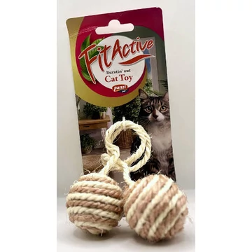 Fitactive 2 Balls on a Rope - kötél játék (labda) macskák részére (Ø4.5cm)