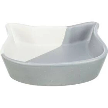 Trixie Bowl Set - kerámia tál, macskák részére (0,2x13 cm) szürke-fehér