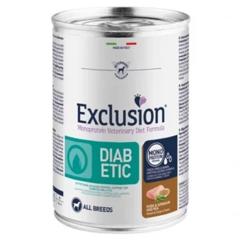 Exclusion Diabetic Pork & Sorghum konzerv kutyák számára 400 g