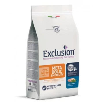 Exclusion Metabolic & Mobility Pork & Fibres Medium & Large Breed száraz kutyatáp 12 kg
