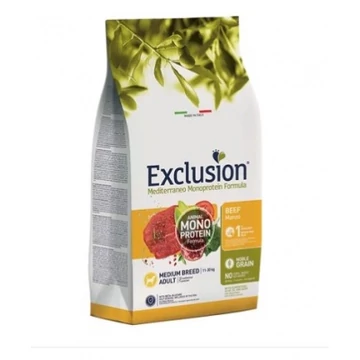 Exclusion Mediterraneo Monoprotein Beef Medium Breed száraz kutyatáp 12 kg