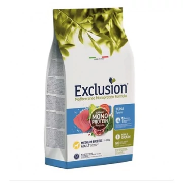 Exclusion Mediterraneo Monoprotein Tuna Medium Breed száraz kutyatáp 12 kg