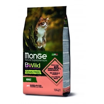 Monge BWild Grain Free Adult száraz macskatáp - lazac, borsó 1.5 kg