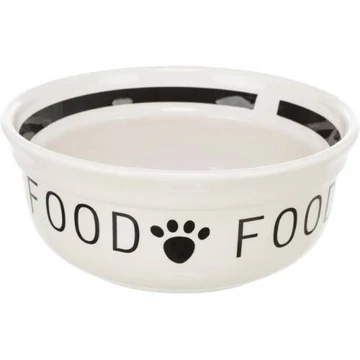 trixie 24414 kerámia tál"FOOD" 0,6l/15cm, fehér-fekete