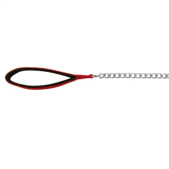 Trixie láncos póráz nylon fogóval 1m/4mm piros