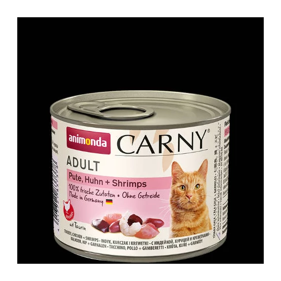 Animonda Carny Adult (csirke,pulyka,garnélarák) konzerv - Felnőtt macskák részére (200g)