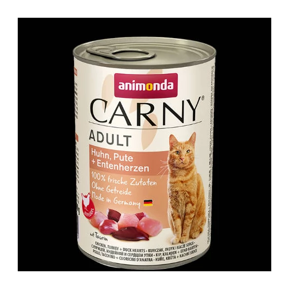 Animonda Carny Adult (csirke,pulyka,kacsaszív) konzerv - Felnőtt macskák részére (400g)