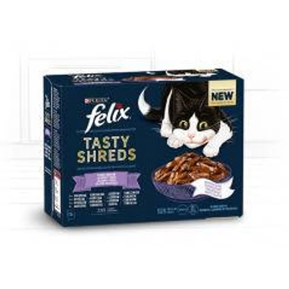 Felix Tasty Shreds (vegyes válogatás - szószban) alutasakos - macskák részére (12x80g)