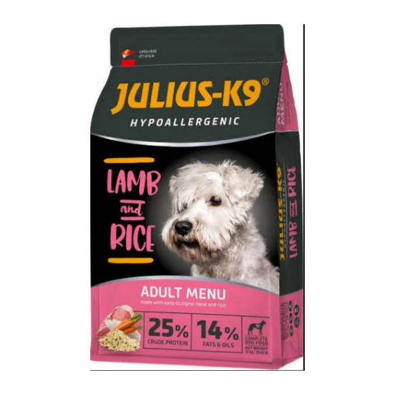 JULIUS K-9 12kg  Adult Hypoallergenic (bárány,rizs) száraztáp - Ételallergiás felnőtt kutyák részére